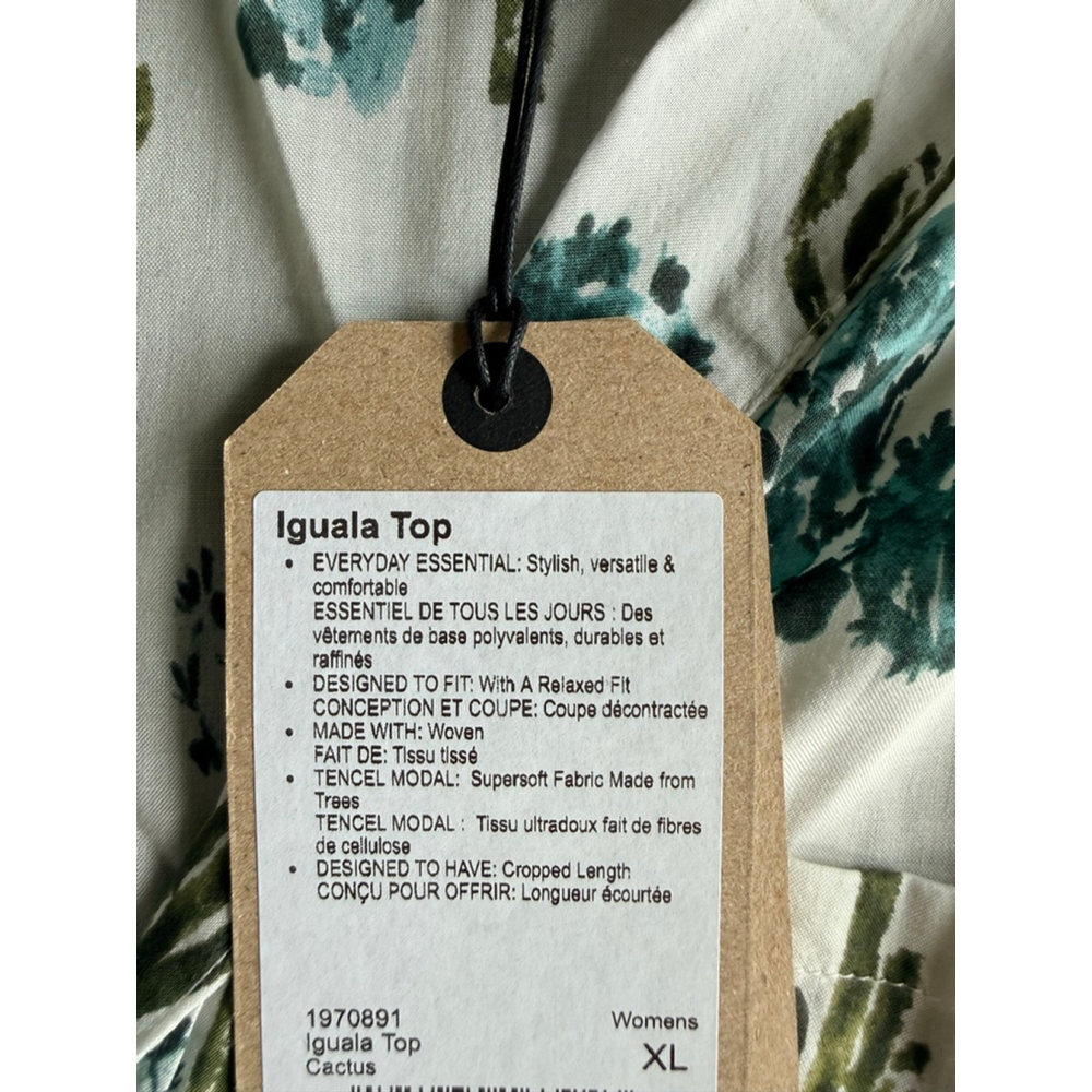 prAna Iguala Top Cactus Print Button-Front Croppe… - image 3